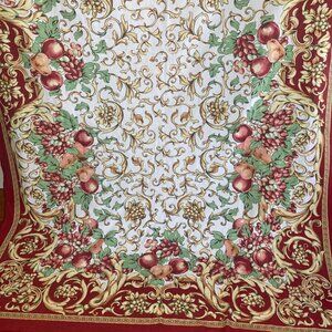 Karsten Terrisol Jardin Tablecloth Red Green Fruit Floral Cotton 62x100 Ornate